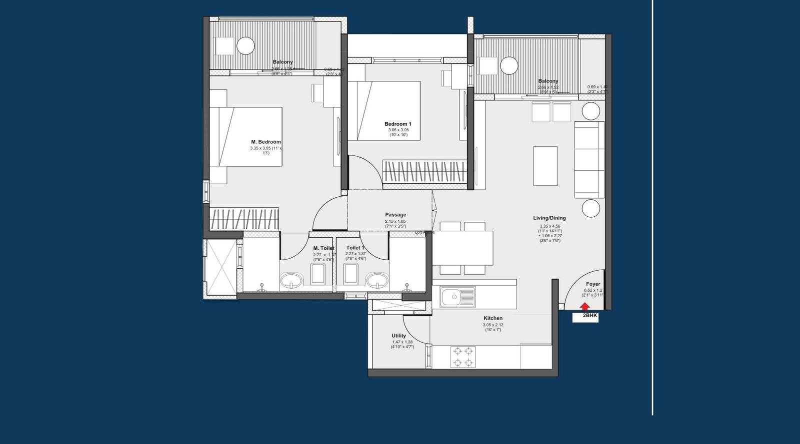 Godrej-Serene-Floor-Plan-2-BHK-unit-plan-746-Sqft